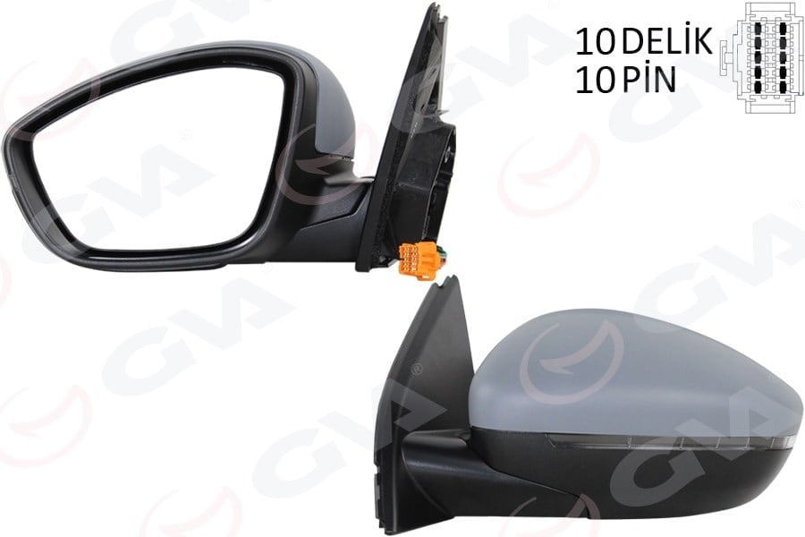 Dış Dikiz Ayna Sol Elektrikli Isıtmalı Astarlı Konveks 10 Pın Alt Aydınlatmalı Psa 308 13-17 10H10p Vm-6209Nebpl Gva 1043353