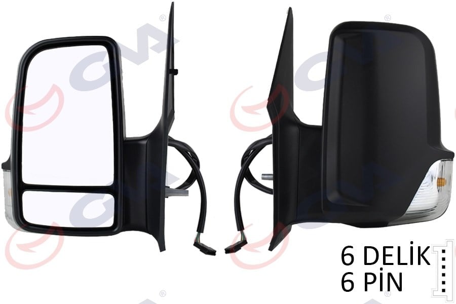 Dış Dikiz Aynası Sol Crafter 06>Sprınter 06> Elektrikli Isıtmalı Sinyalli Çift Cam Konveks 6 Fiş Vm-379Ehl Gva 1075560