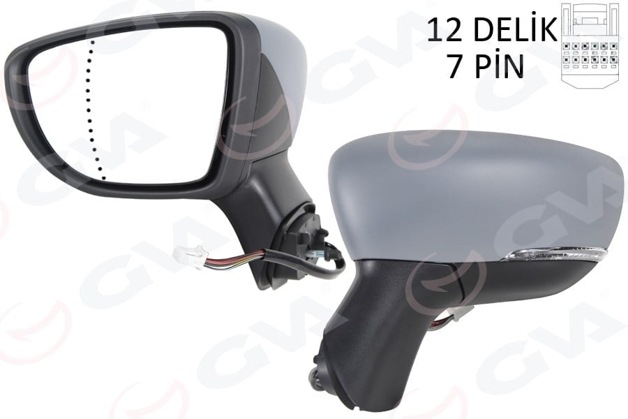 Dış Dikiz Aynası Sol Eletrikli Isıtmalı Sinyalli Astarlı Asferik Captur 17- Gva 1014821