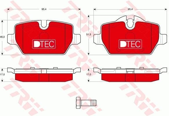 Disk Balata Arka Aks Bmw 1 E81 -1 E87 -3 E90 -3 Coupe E92 Bmw - Brıllıance Bmw 3 Serıes E90 M Inı Mını Countryman R60 -Mını Paceman R61 2005->2007 Trw Gdb1612dte