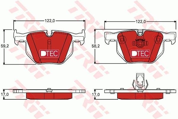 Disk Balata Arka Aks Bmw 5 E60 -5 Touring E61 -6 E63 -6 Convertible E64 Bmw - Brıllıance Bmw 5 Serıes E60 2007->2009 Trw Gdb1727dte