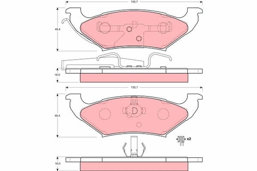 Disk Balata Arka Aks Chrysler Grand Voyager Iıı Van Gs -Voyager / Grand Voyager Iıı Gs- Ns -Voyage R Iıı Van Gs Dodge Caravan-Caravan Van Ns Lıncoln Contınental Town Car-Contınental Town Car Merc Trw Gdb4045