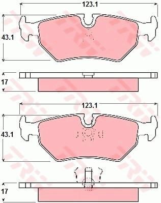 Disk Balata Arka Aks Daımler Daımler Xj X30 -Xj 40-81 Jaguar Vanden Plas Saloon-Xj-Xj X300-X330 -X J X308 -Xj Xj40-Xj81 -Xj Coupe-Xjsc Convertible X27 -Xk 8 Convertible X100 -Xk 8 Coupe X100 19 Trw Gdb1109