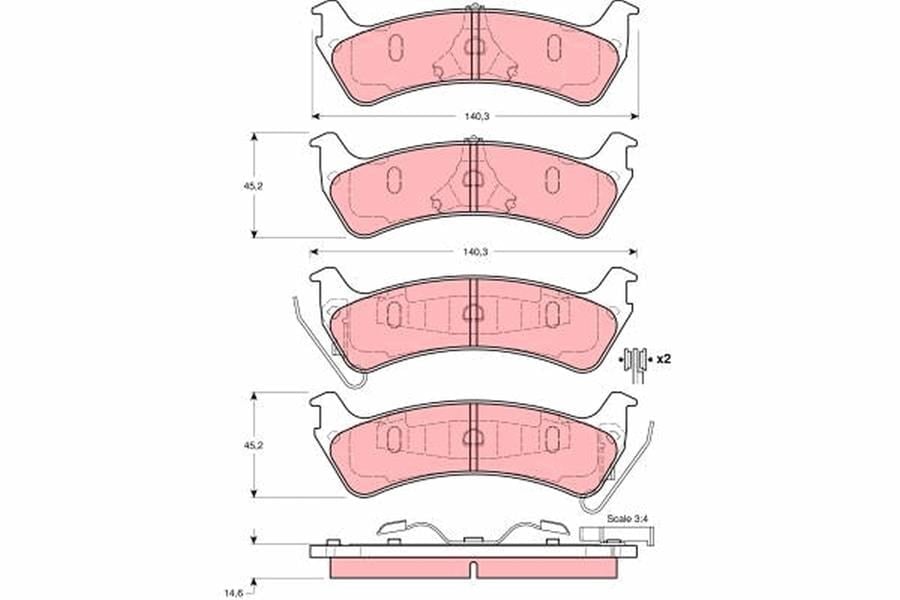 Disk Balata Arka Aks Ford Usa Wındstar-Wındstar A3 Jeep Cherokee Xj 1999->2003 Trw Gdb4041