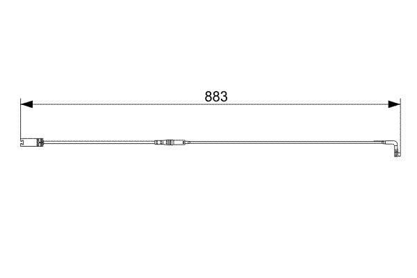 Disk Balata İkaz Kablosu. Arka. 883 Mm Bosch 1987473005