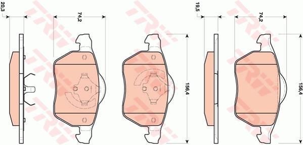 Disk Balata Ön Aks Arka Aks Renault Megane I Ba0/1 -Megane I Classic La0/1 Saab 9-5 Ys3e -9-5 Es Tate Ys3e Vw Passat B5 3B2 -Passat B5 Variant 3B5 1999->2003 Trw Gdb1717