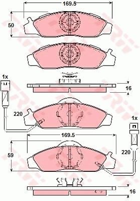 Disk Balata Ön Aks Daewoo Musso Fj Ssangyong Korando K5-K9 -Korando Kj -Korando Cabrio Kj -Kora Ndo Famıly-Korando Open Off-Road Vehicle K4 -Musso Fj 1999->1999 Trw Gdb3134