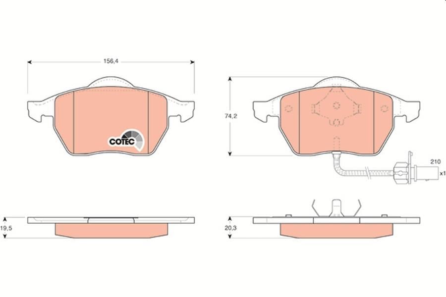 Disk Balata Ön Aks Ford Galaxy I Wgr -Galaxy Mk I Van Wgr Seat Alhambra 7V8-7V9 -Alhambra Van 7 V8-7V9 Vw Sharan 7M8-7M9-7M6 -Sharan Van 7M 2000->2006 Trw Gdb1440