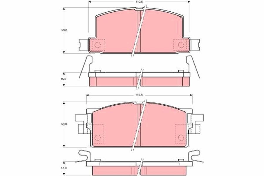 Disk Balata Ön Aks Holden Jackaroo Ubs Isuzu Campo Kb -Kb Pickup-Trooper I Ubs -Trooper I Open O Ff-Road Vehicle Ubs 1981->1985 Trw Gdb780