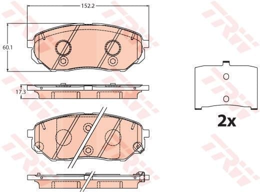 Disk Balata Ön Aks Kıa Sorento Iıı Um 2015->2020 Trw Gdb2195