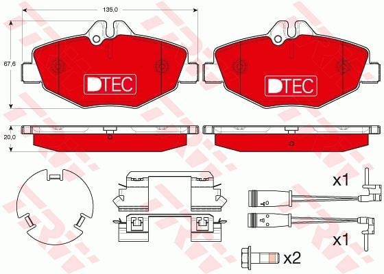 Disk Balata Ön Aks Mercedes-Benz E-Class W211 -E-Class Platform/Chassis Vf211 -E-Class T-Model S2 11 Mercedes-Benz Bbdc E-Class W211 2008->2009 Trw Gdb1542dte