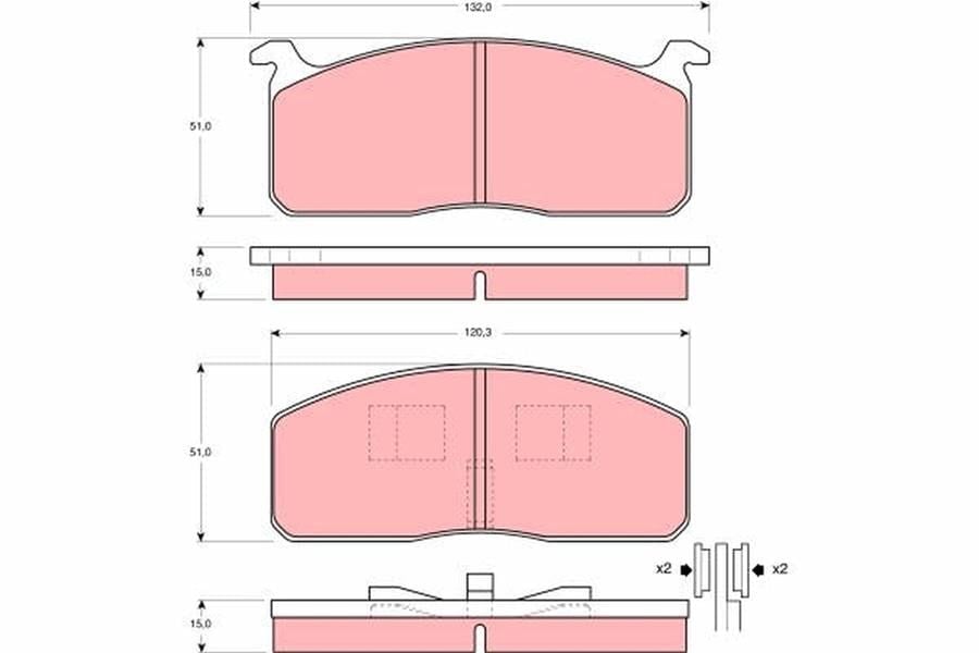 Disk Balata Ön Aks Toyota Dyna 200 Platform/Chassis-Dyna Bus U3- U2 -Dyna Platform/Chassis Lh8 -Dy Na Platform/Chassis U- Y -Hıace Iı Bus H11-H2- H3- H4 -Hıace Iı Van H11-H2- H3- H4 -Hılux Iıı Pic Trw Gdb233