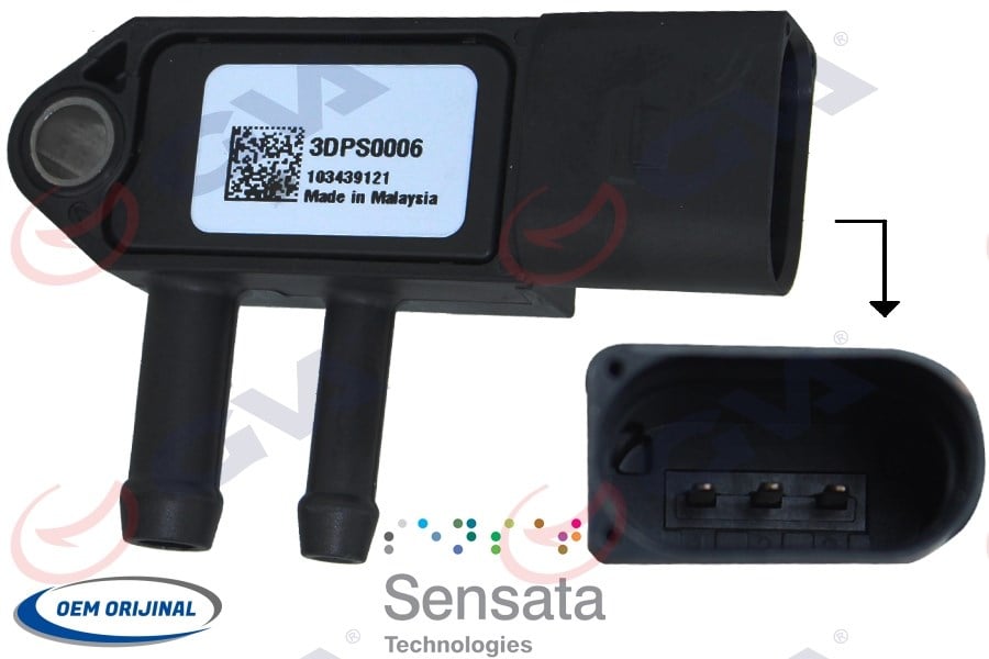 Egzoz Basınç Sensörü 3 Fiş Crafter-T5-Golf-Passat Axd-Bjk-Bjm-Cay-Bxe 04- Gva 5375053