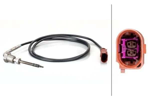 Egzoz Sıcaklığı Sensörü 2-Kutuplu 1.000 Mm Vw Hella 6Pt014494531
