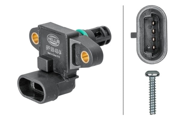 Emme Borusu Basıncı Sensörü.12V.Ntc Sensörü.4-Kutuplu.Ferrari/Fiat/Lancia Hella 6Pp009400341