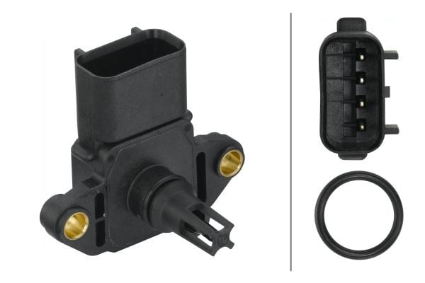 Emme Borusu Basıncı Sensörü.12V.Ntc Sensörü.4-Kutuplu.Ford Transit/Jaguar X Type Hella 6Pp009400381