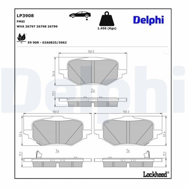 Fren Balatası Arka Mazda Cx60 2022 Delphı Lp3908