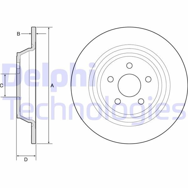 Fren Diski Arka Ford Mondeo-Kuga 14> Delphı Bg4782c