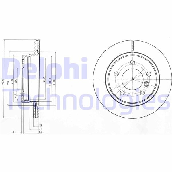 Fren Dıskı Arka Havalı Bmw E36 E46 Delphı Bg3041c