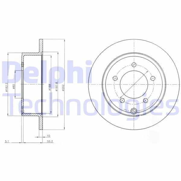 Fren Diski Arka Jeep Compass 06> Patrıot 09>17 262X10.1X8.4 Mm Delphı Bg4179