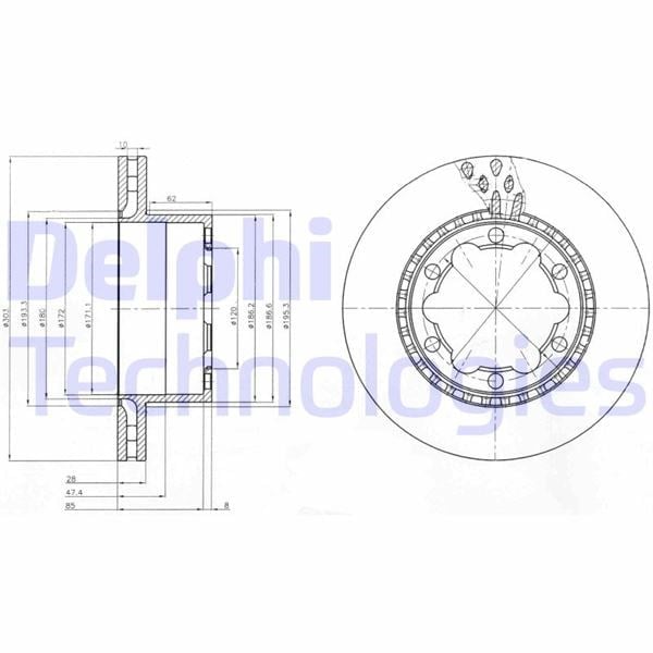 Fren Dıskı Arka Mercedes Sprınter B906 B907 . Vw Crafter 30-35-50 Cıft Teker Delphı Bg9015