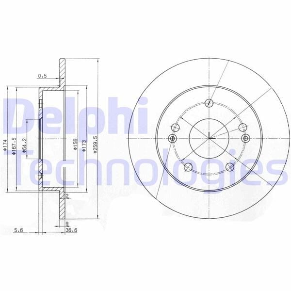 Fren Diski Çiftli Paket . Deliksiz Arka Honda Prelude 03/1997 > 12/2000 Delphı Bg3906