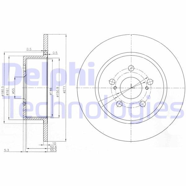 Fren Diski Çiftli Paket . Deliksiz Arka Toyota Avensıs 08/2001 > 03/2003 Delphı Bg3922