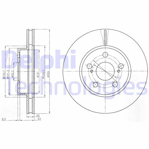 Fren Diski Çiftli Paket . Delikli Ön Toyota Prıus 01/2004 > 03/2009 Delphı Bg4269