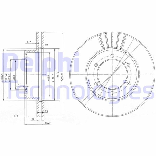 Fren Diski Çiftli Paket . Delikli Ön Toyota 4 Runner 09/1991 > 03/1996 Delphı Bg3423