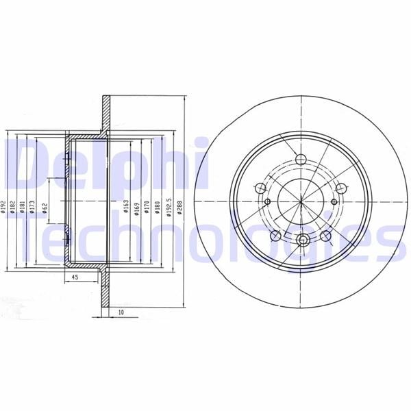 Fren Diski Çiftli Paket . Deliksiz Arka Lexus Rx300 07/2000 > 06/2003 Delphı Bg4156