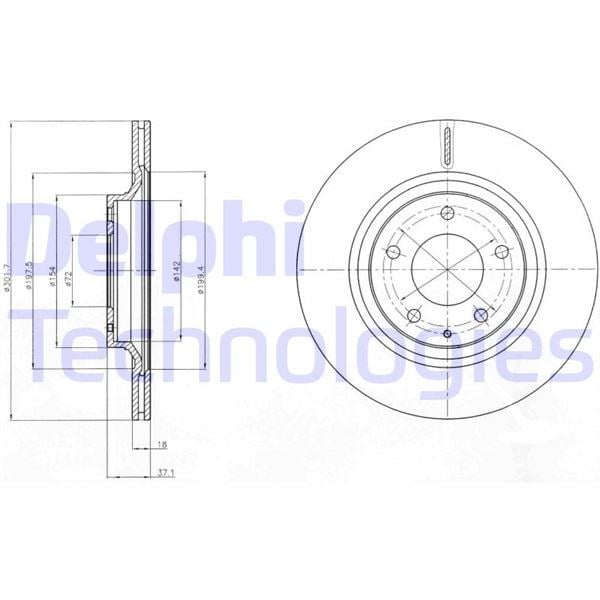 Fren Diski Çiftli Paket . Delikli Arka Mazda Rx8 07/2003 > 04/2008 Delphı Bg4182