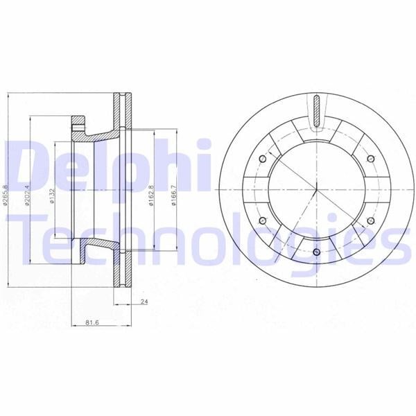 Fren Diski Çiftli Paket . Delikli Arka Mıtsubıshı Canter 05/2011 > Delphı Bg4285