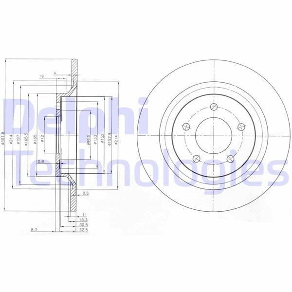 Fren Diski Çiftli Paket . Deliksiz Arka Mazda 5 03/2005 > Delphı Bg4026