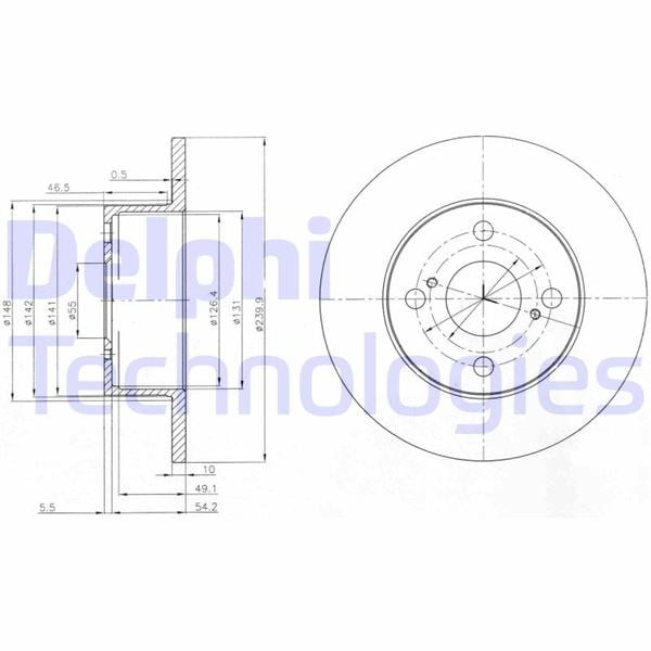 Fren Diski Çiftli Paket . Deliksiz Arka Toyota Corolla 10/1999 > 12/2001 Delphı Bg4050