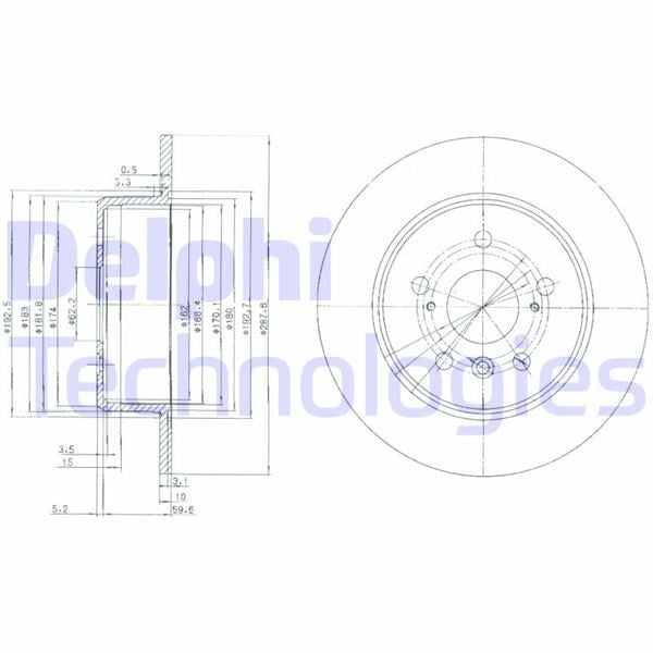 Fren Diski Çiftli Paket . Deliksiz Arka Toyota Camry 06/1991 > 12/2005 Delphı Bg3183
