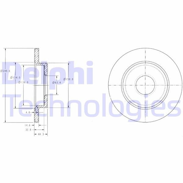 Fren Diski Çiftli Paket . Deliksiz Arka Audı // Seat; A4 // Exeo 11/2000 > Delphı Bg3673