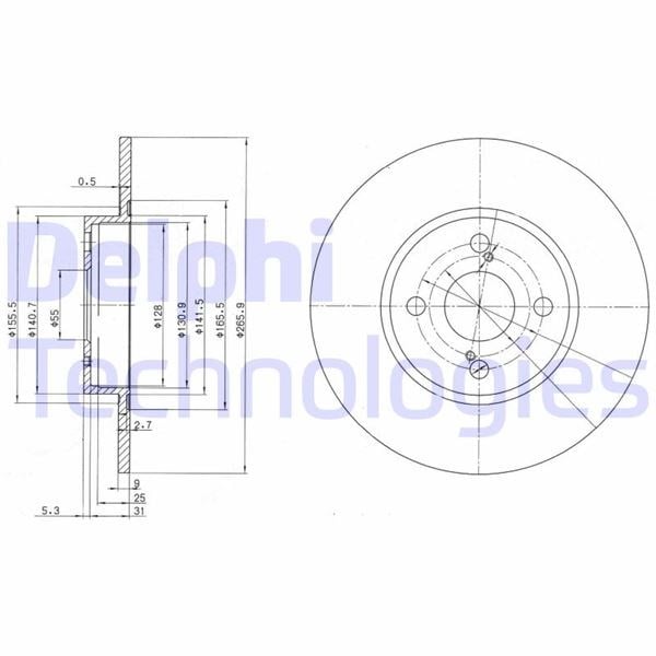 Fren Diski Çiftli Paket . Deliksiz Arka Toyota Corolla 11/1992 > 12/2001 Delphı Bg3186