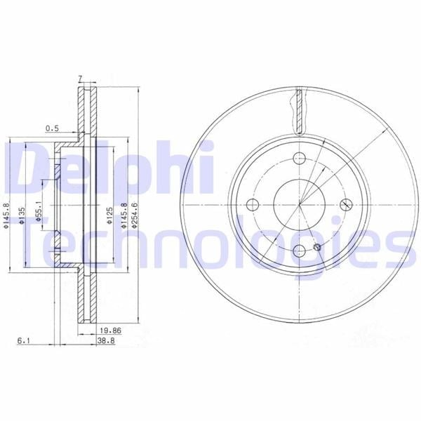 Fren Diski Çiftli Paket . Delikli Ön Mazda Mx-5 03/1994 > 10/2005 Delphı Bg3393