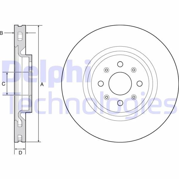 Fren Diski Çiftli Paket . Delikli Ön Abarth Grande Punto 12/2007 > Delphı Bg4456