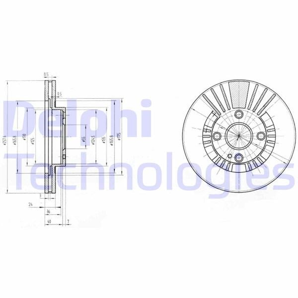 Fren Diski Çiftli Paket . Delikli Ön Mazda 323 08/1998 > 12/2003 Delphı Bg3509