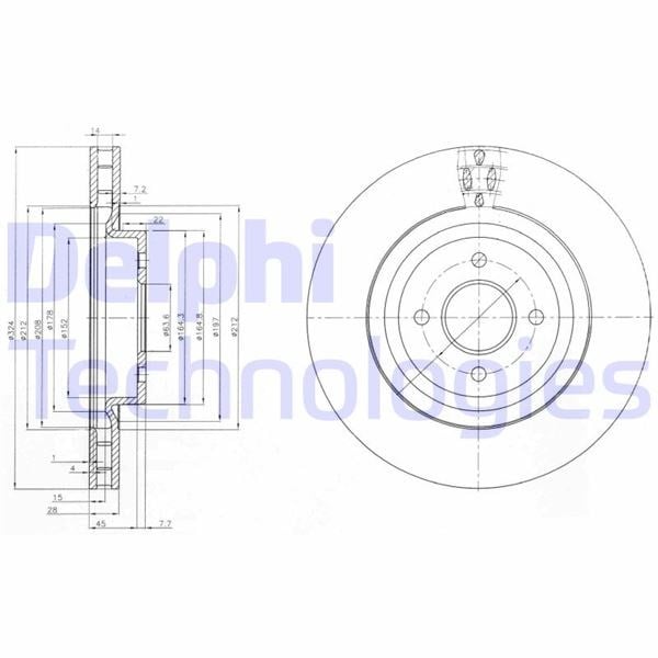 Fren Diski Çiftli Paket . Delikli Ön Ford Focus 01/2002 > 04/2005 Delphı Bg3852