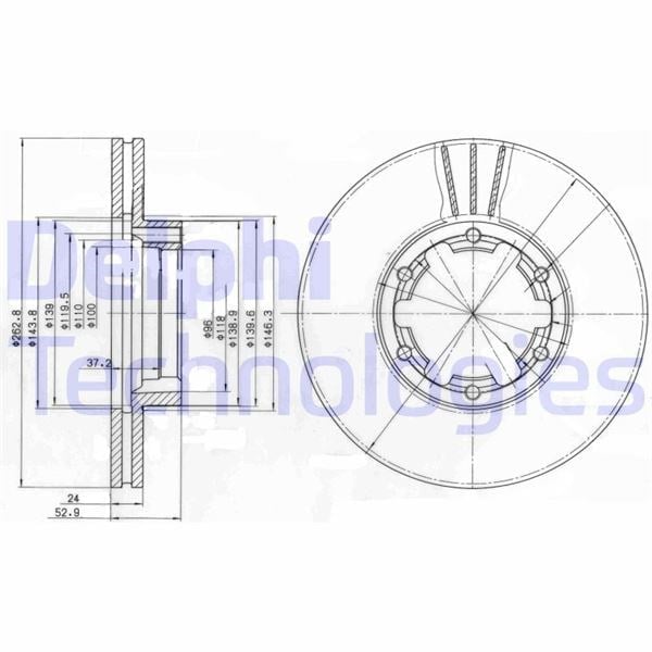 Fren Diski Çiftli Paket . Delikli Ön Nıssan Cabstar E 10/2000 > 05/2001 Delphı Bg4140