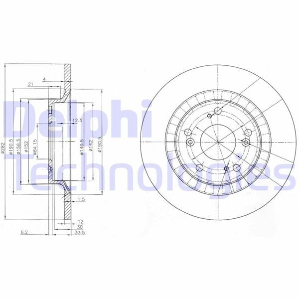 Fren Diski Çiftli Paket . Deliksiz Arka Honda S2000 08/1999 > Delphı Bg3795
