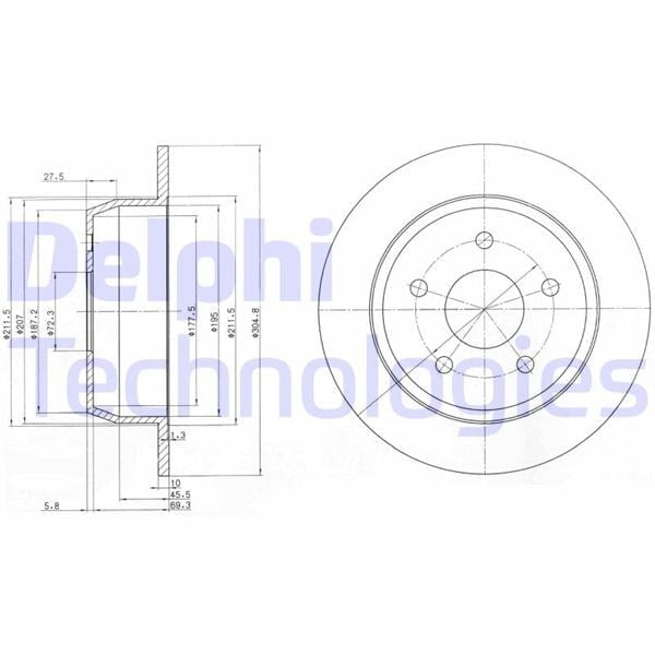 Fren Diski Çiftli Paket . Deliksiz Arka Jeep Grand Cherokee 09/1998 > 12/2004 Delphı Bg3660