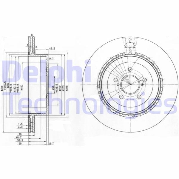 Fren Diski Çiftli Paket . Delikli Arka Subaru Impreza 01/2002 > 04/2004 Delphı Bg3819