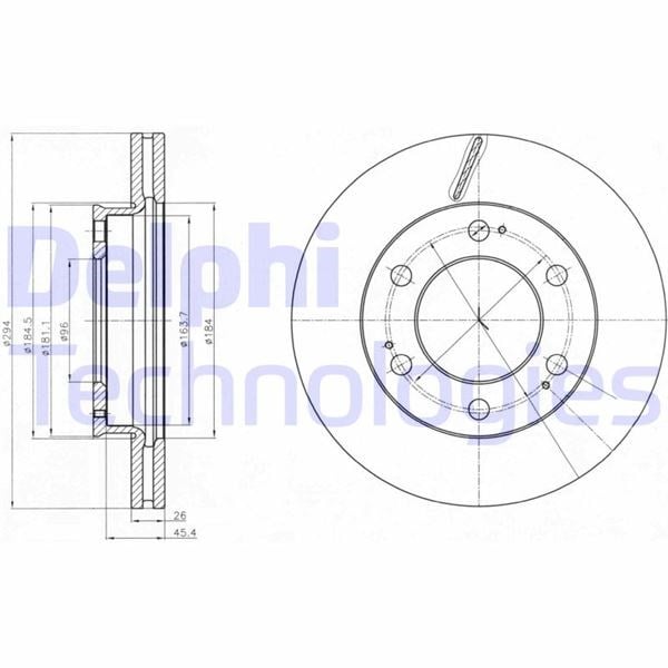 Fren Diski Çiftli Paket . Delikli Ön Ssangyong Rexton 04/2002 > Delphı Bg4286