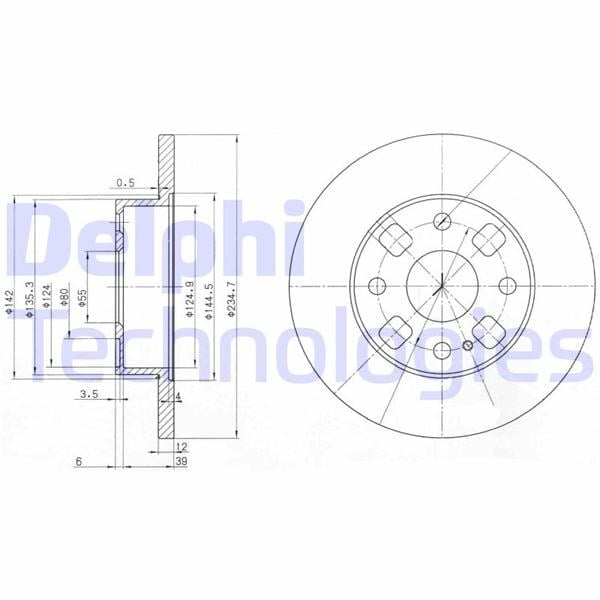 Fren Diski Çiftli Paket . Deliksiz Ön Mazda 121 01/1991 > 03/1996 Delphı Bg2778
