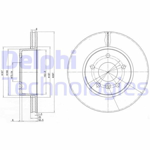 Fren Diski Çiftli Paket . Delikli Ön Land Rover Range Rover 1994 > 03/2002 Delphı Bg2860
