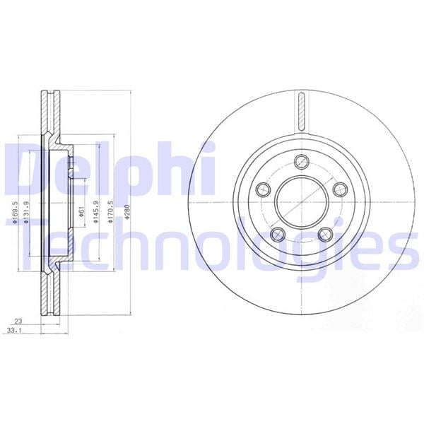 Fren Diski Çiftli Paket . Delikli Ön Chrysler Pt Cruıser 2000 > Delphı Bg3704