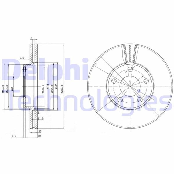 Fren Diski Çiftli Paket . Delikli Ön Vw Passat 11/1996 > 02/2005 Delphı Bg3199
